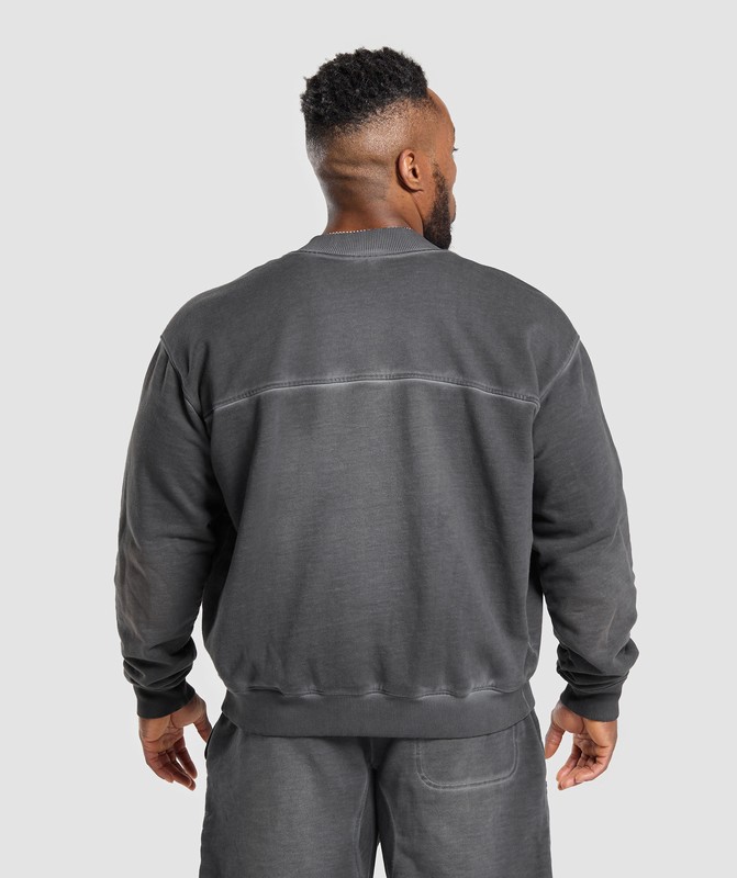Gymshark Heavyweight Bomber Jacket Black / Wash | 70593MAIJ