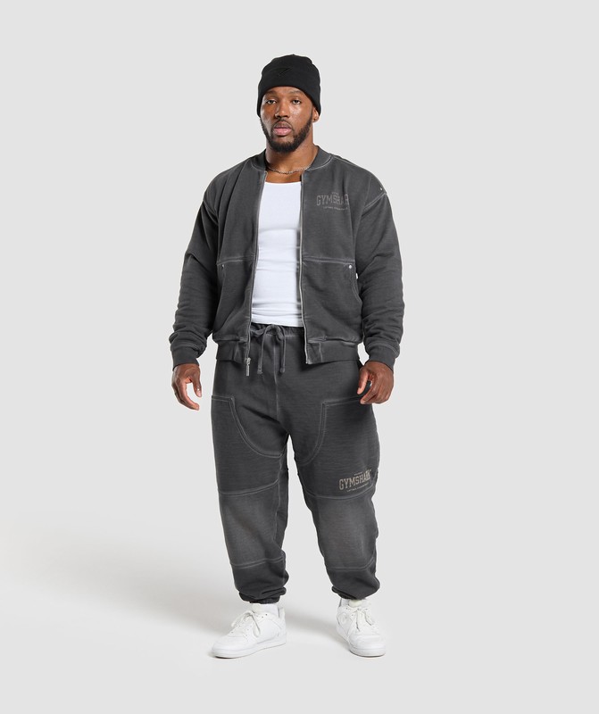 Gymshark Heavyweight Bomber Jacket Black / Wash | 70593MAIJ