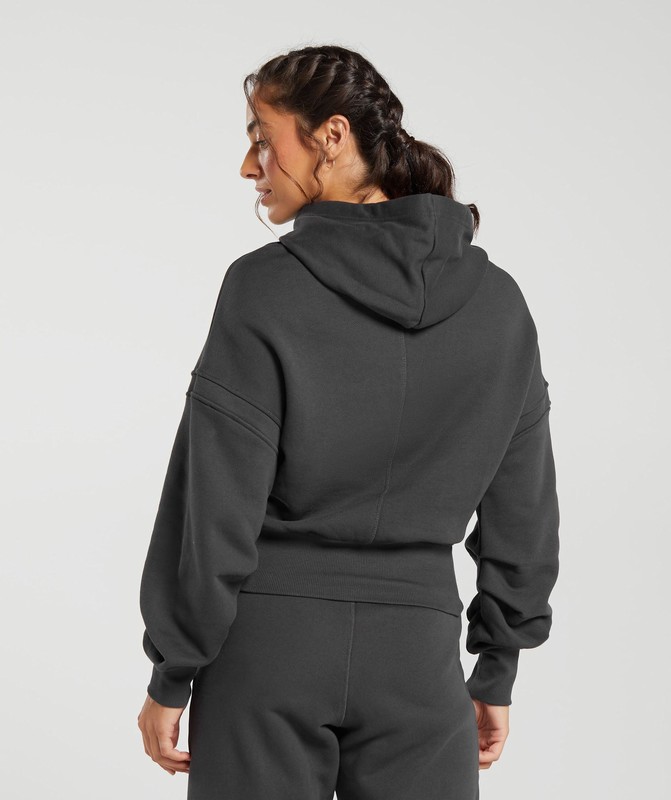 Gymshark Heavyweight Loopback Sweat Hoodie Asphalt Grey | 72651NGCU