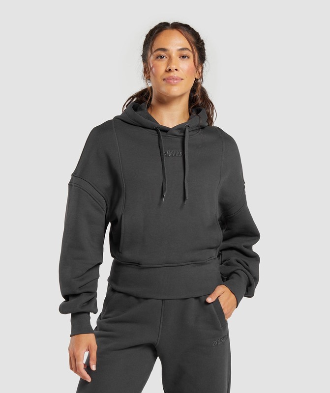 Gymshark Heavyweight Loopback Sweat Hoodie Asphalt Grey | 72651NGCU