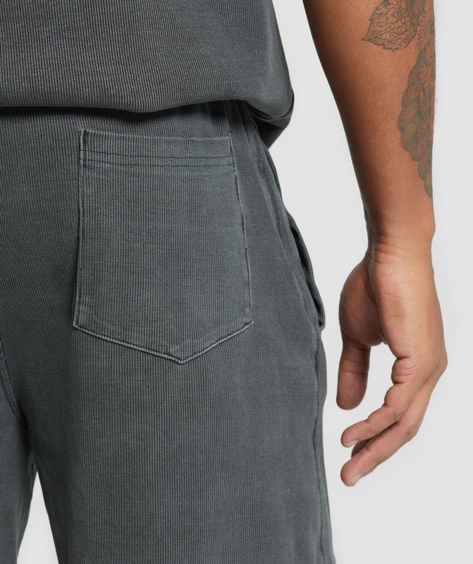 Gymshark Heavyweight Ribbed Shorts Asphalt Grey / Pigment Garment | 95861AKEO