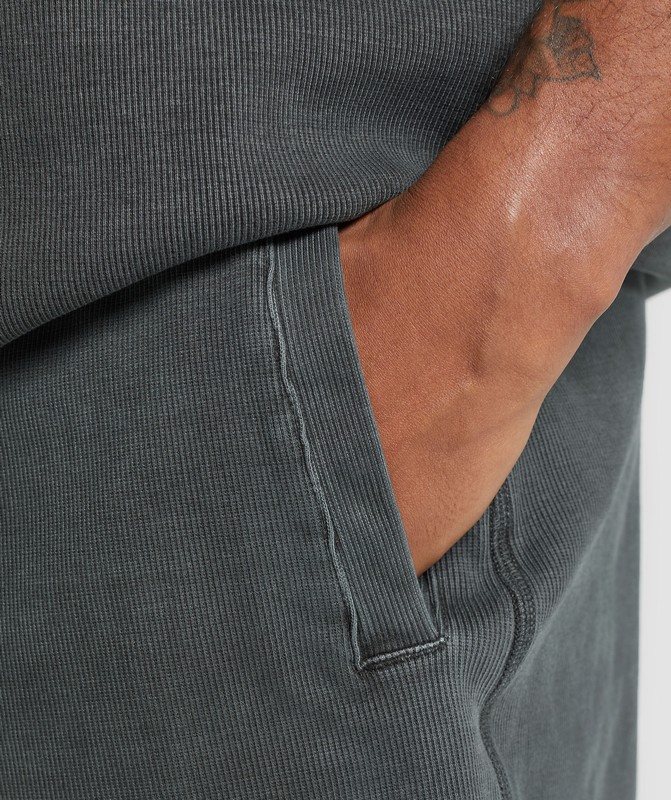 Gymshark Heavyweight Ribbed Shorts Asphalt Grey / Pigment Garment | 95861AKEO
