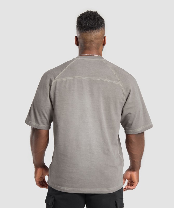 Gymshark Heavyweight T-Shirt Metal Grey /  Asphalt Grey / Wash | 96318TCGQ
