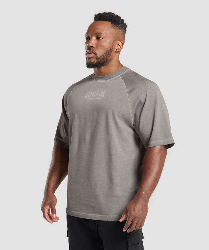 Gymshark Heavyweight T-Shirt Metal Grey /  Asphalt Grey / Wash | 96318TCGQ