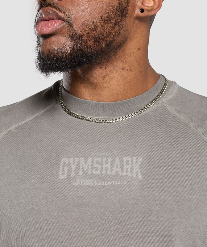 Gymshark Heavyweight T-Shirt Metal Grey /  Asphalt Grey / Wash | 96318TCGQ