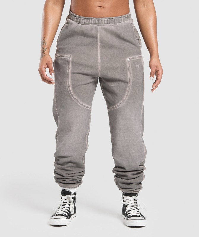 Gymshark Heavyweight Washed Pants Metal Grey / Asphalt Grey | 46901XAIE