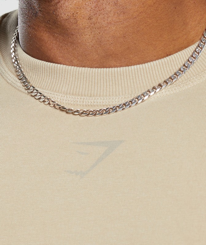 Gymshark Heritage Washed Crew Desert Beige | 43520SZKI