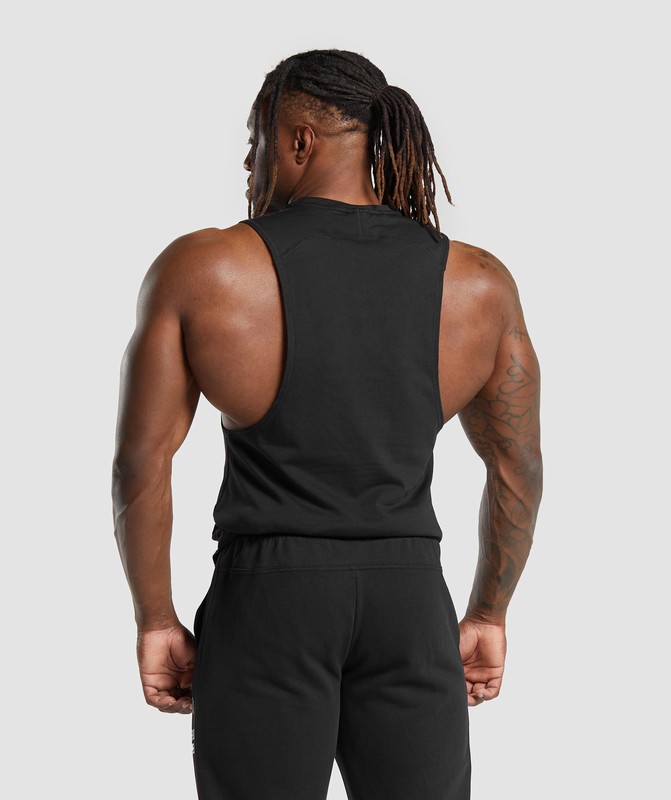 Gymshark Impact Drop Arm Tank Black | 19286OSQN