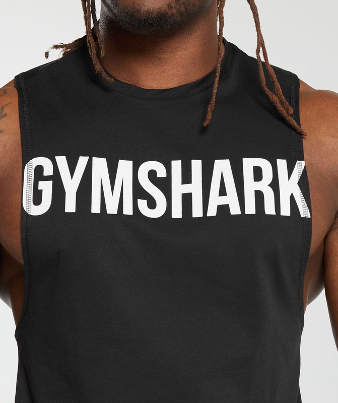 Gymshark Impact Drop Arm Tank Black | 19286OSQN