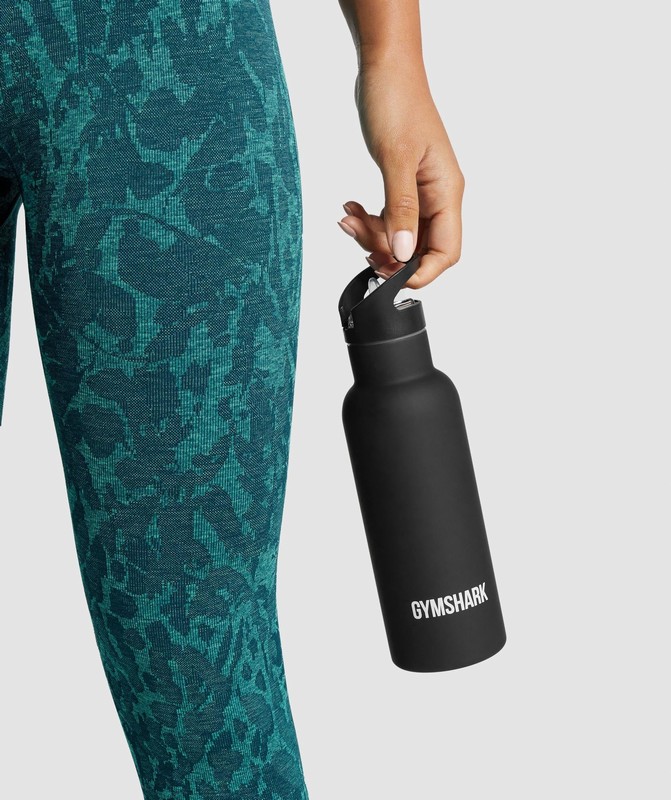 Gymshark Insulated Straw Flask Black | 60854LUYT