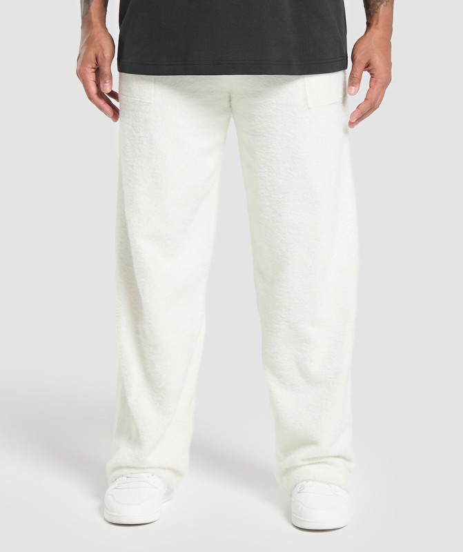 Gymshark Knitted Straight Leg Joggers Skylight White | 37649DYNR