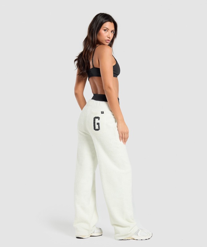 Gymshark Knitted Straight Leg Joggers Skylight White | 37649DYNR