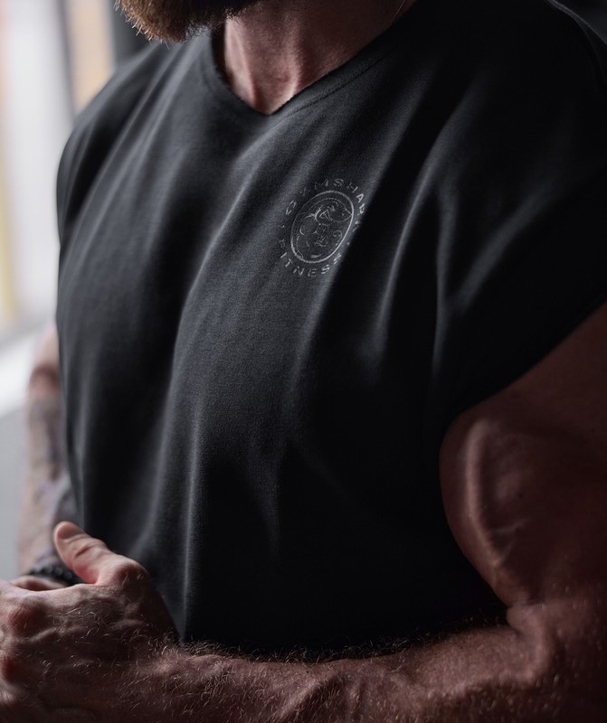 Gymshark Legacy Cap Sleeve Rag Top Black | 85401UOQM