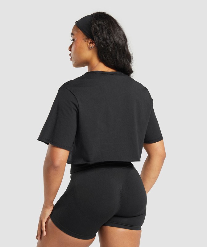 Gymshark Legacy Crop Top Black | 04386GWCM