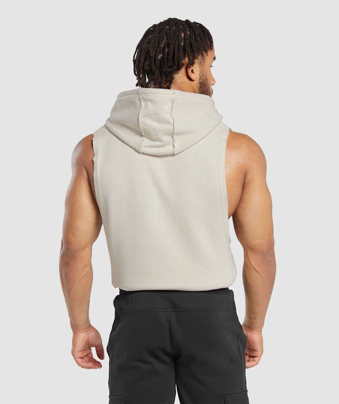 Gymshark Legacy Drop Arm Hoodie Pebble Grey | 31046BNUS