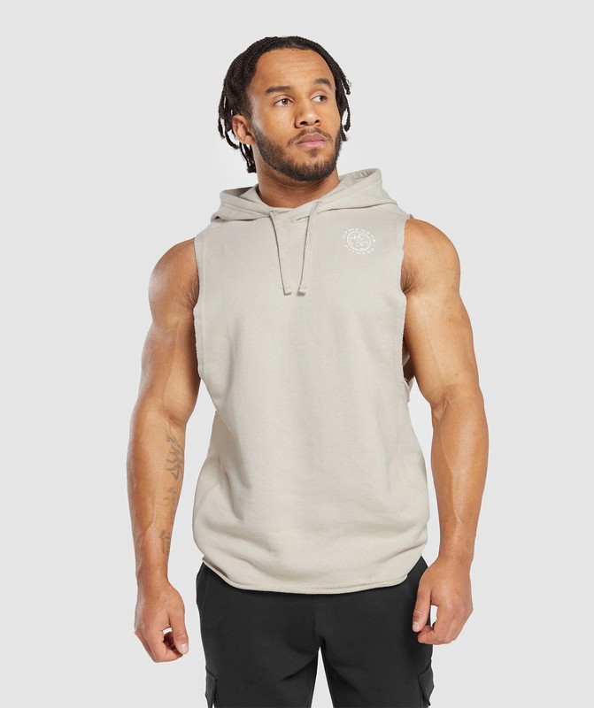 Gymshark Legacy Drop Arm Hoodie Pebble Grey | 31046BNUS