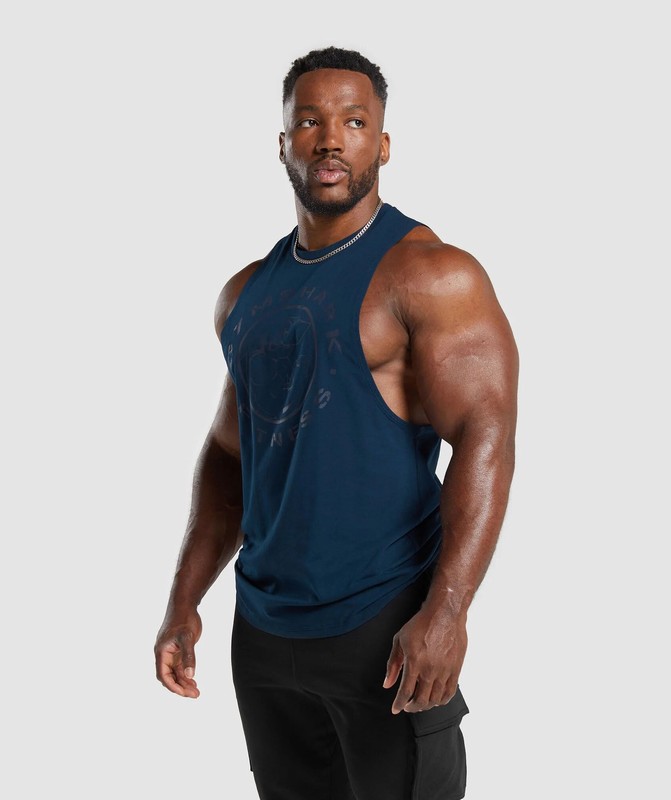 Gymshark Legacy Drop Arm Tank Navy | 54189XGPT