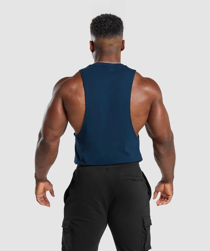 Gymshark Legacy Drop Arm Tank Navy | 54189XGPT
