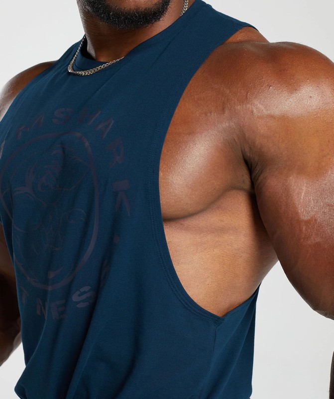 Gymshark Legacy Drop Arm Tank Navy | 54189XGPT