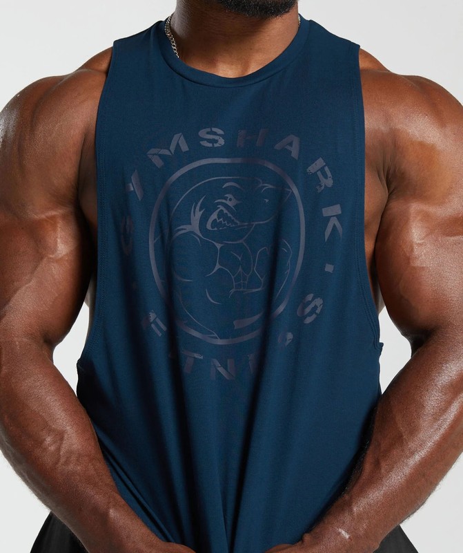Gymshark Legacy Drop Arm Tank Navy | 54189XGPT