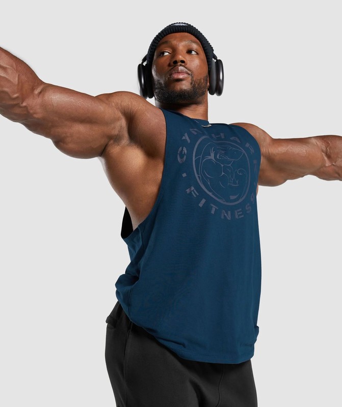 Gymshark Legacy Drop Arm Tank Navy | 54189XGPT