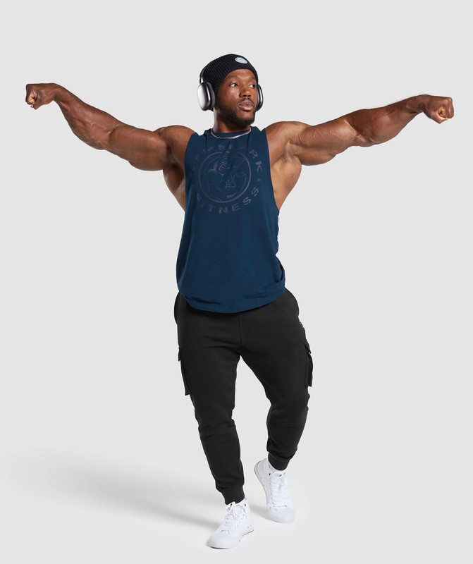 Gymshark Legacy Drop Arm Tank Navy | 54189XGPT