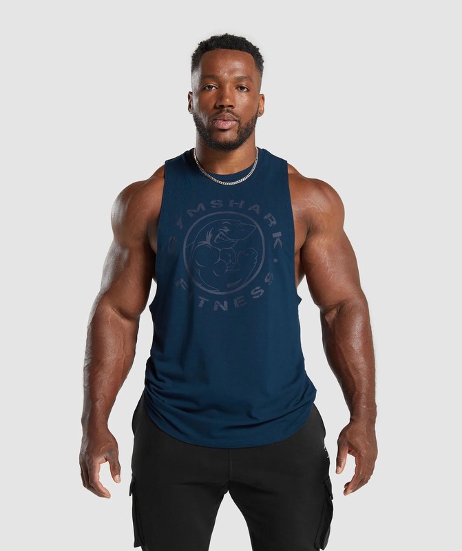 Gymshark Legacy Drop Arm Tank Navy | 54189XGPT