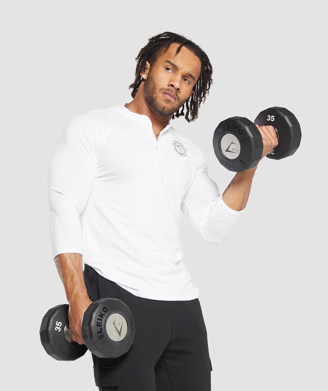 Gymshark Legacy Henley White | 46510VOEC