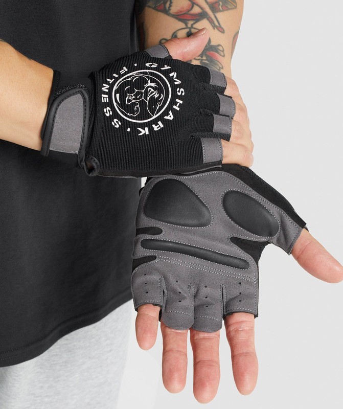 Gymshark Legacy Lifting Gloves Black | 05817MKSE