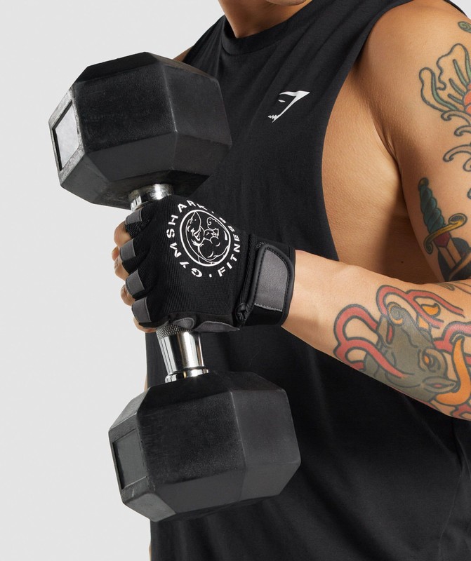 Gymshark Legacy Lifting Gloves Black | 05817MKSE