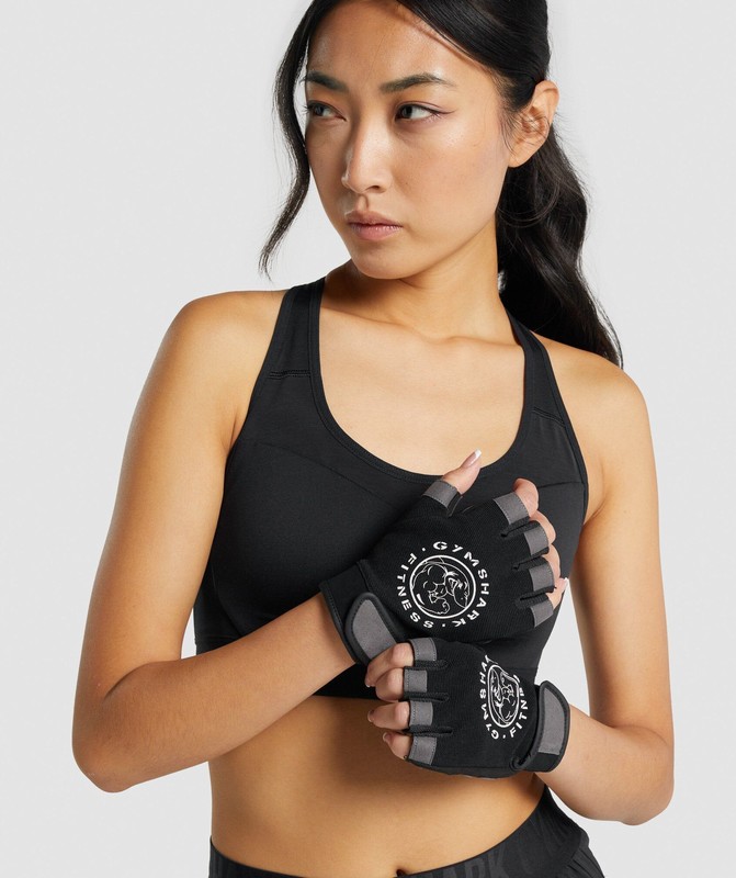 Gymshark Legacy Lifting Gloves Black | 05817MKSE