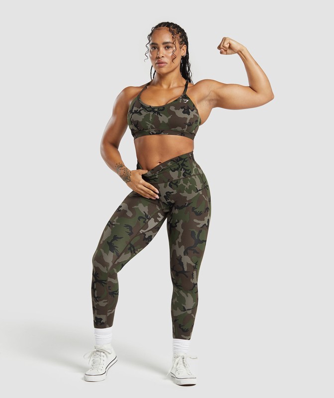 Gymshark Legacy Printed Legging Archive Brown | 78416HGWC