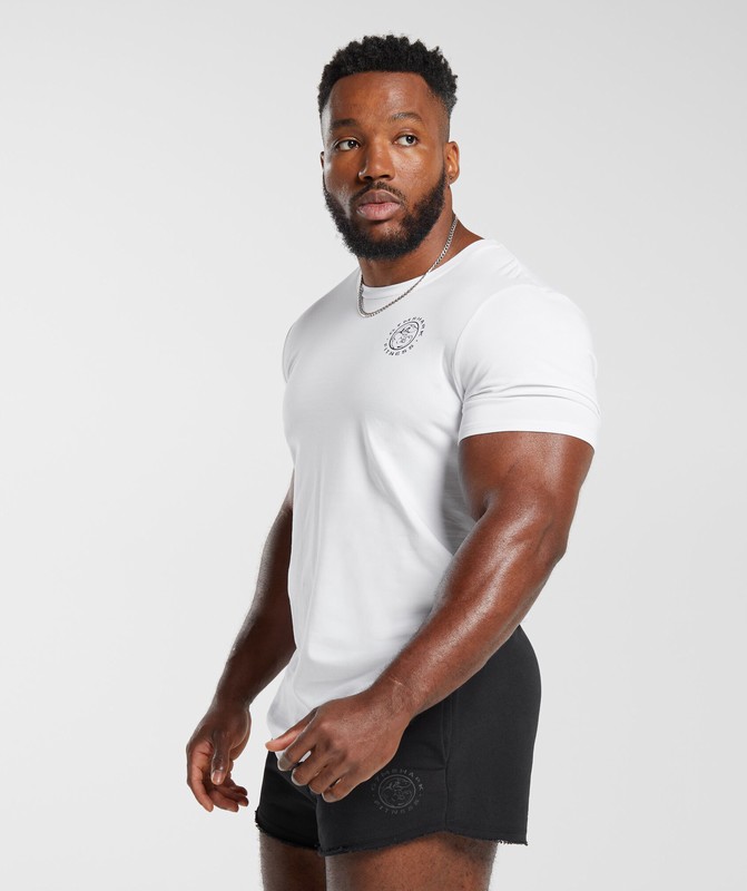 Gymshark Legacy T-Shirt White | 70596UCVM