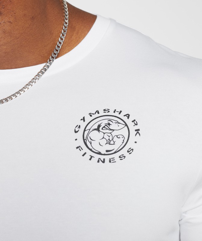 Gymshark Legacy T-Shirt White | 70596UCVM