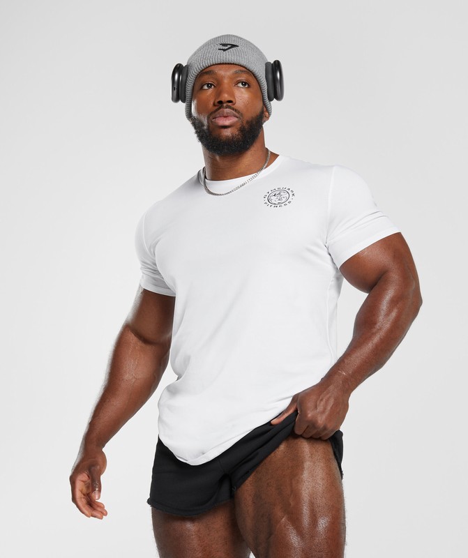 Gymshark Legacy T-Shirt White | 70596UCVM