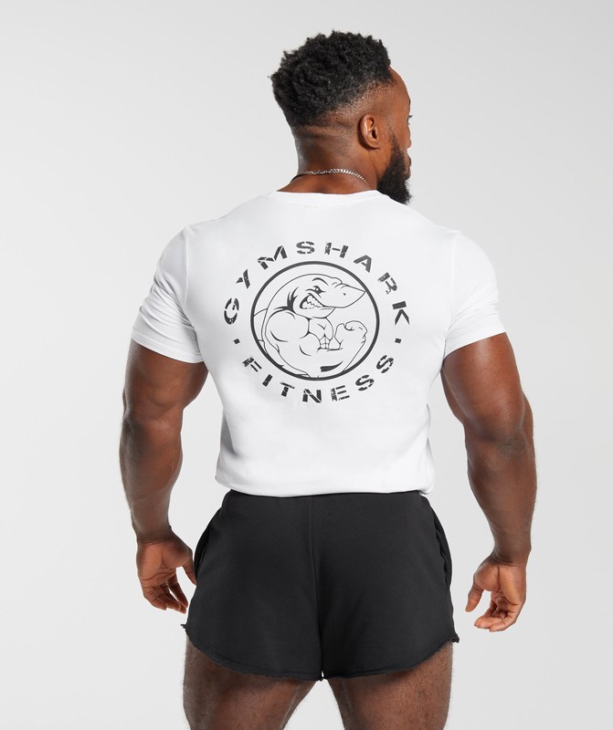 Gymshark Legacy T-Shirt White | 70596UCVM