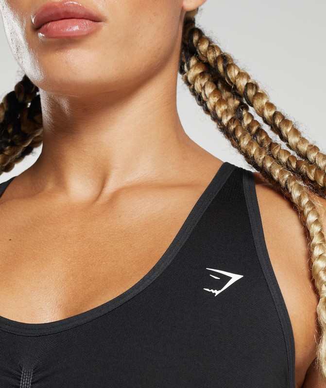 Gymshark Lift Contour Seamless Bodysuit Black / Black Marl | 46803TMIZ