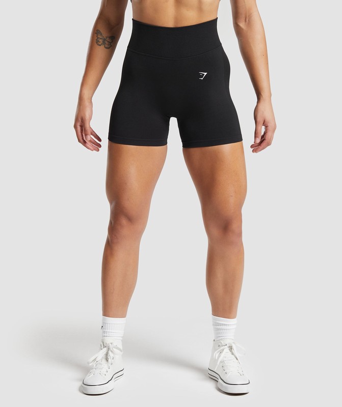 Gymshark Lift Seamless Shorts Black / Black Marl | 56042MPZX