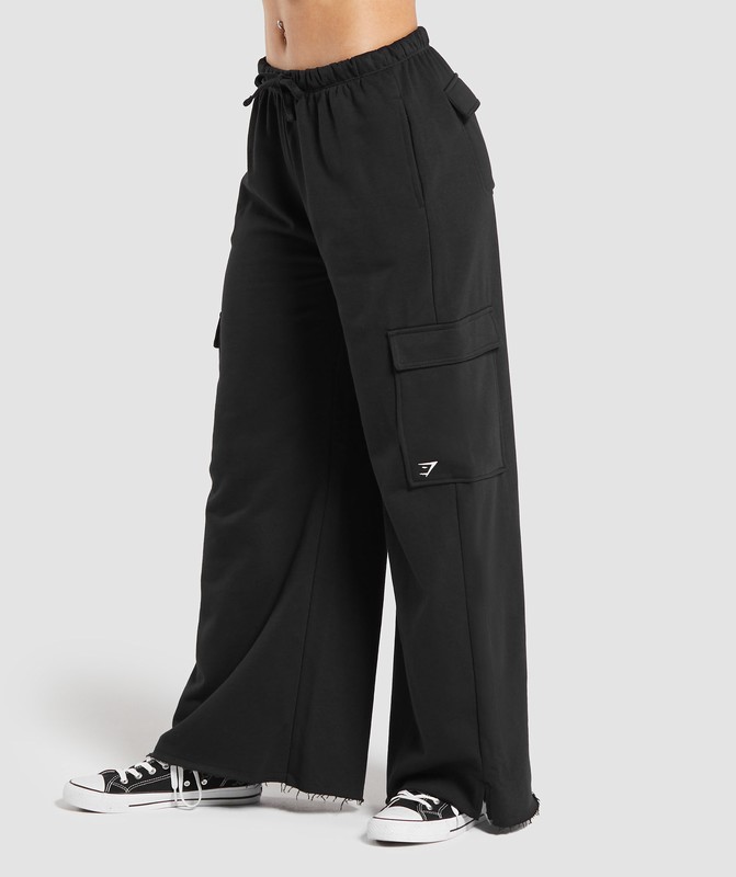 Gymshark Lifting Cargo Cotton Pants Black | 38791MNPT
