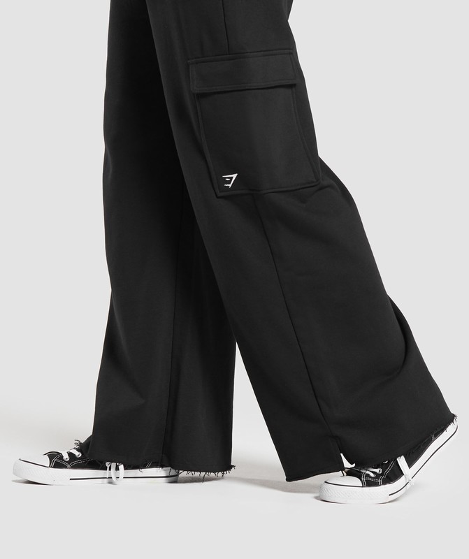 Gymshark Lifting Cargo Cotton Pants Black | 38791MNPT