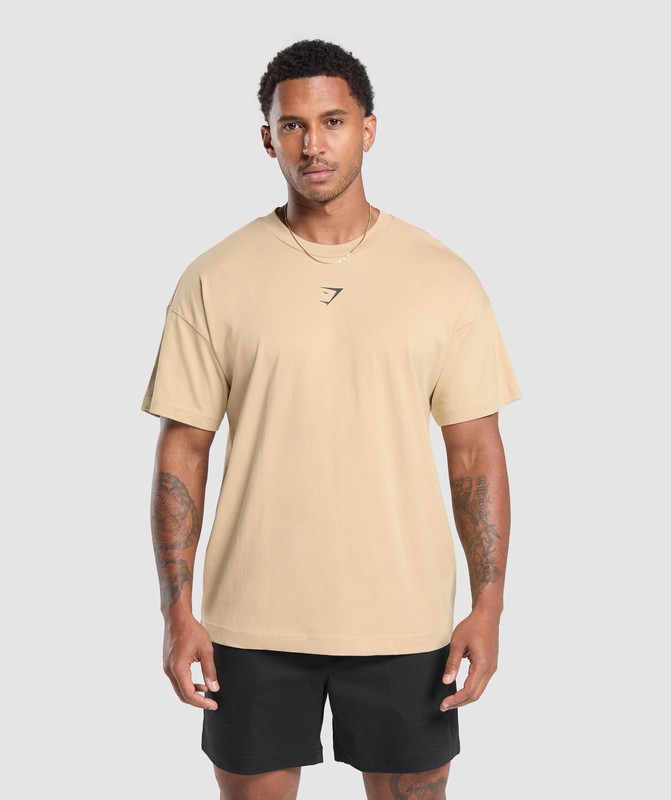 Gymshark Lifting Club Apparel Graphic T-Shirt Vanilla Beige | 29137YGDQ