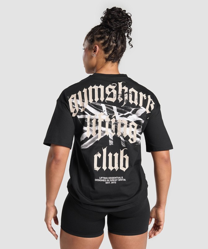 Gymshark Lifting Club Graphic T-Shirt Black | 76521DWLG