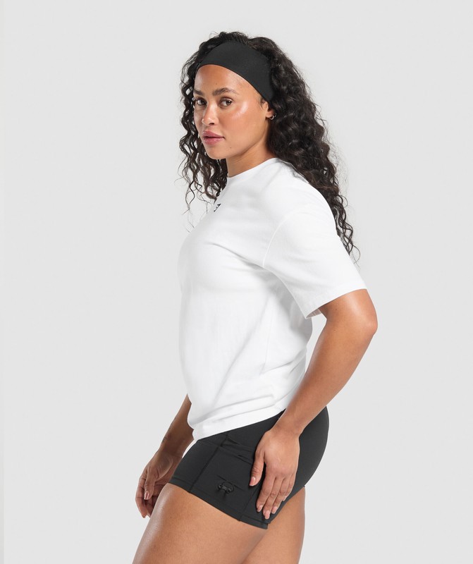 Gymshark Lifting Club Oversized T-Shirt White | 02768QDKH