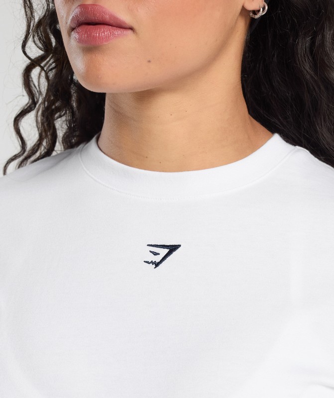 Gymshark Lifting Club Oversized T-Shirt White | 02768QDKH