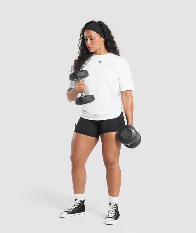 Gymshark Lifting Club Oversized T-Shirt White | 02768QDKH