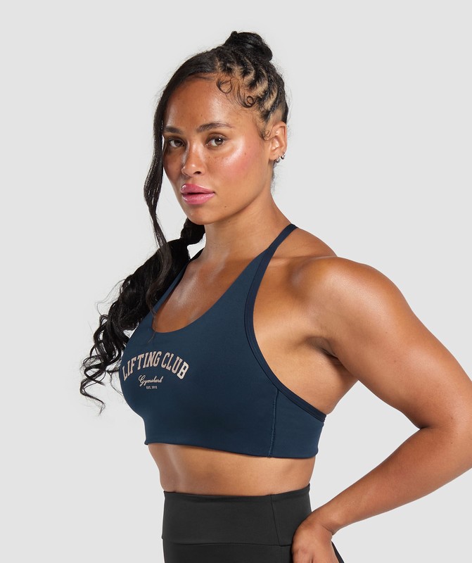 Gymshark Lifting Club Retro Bra Navy | 65387VGLX