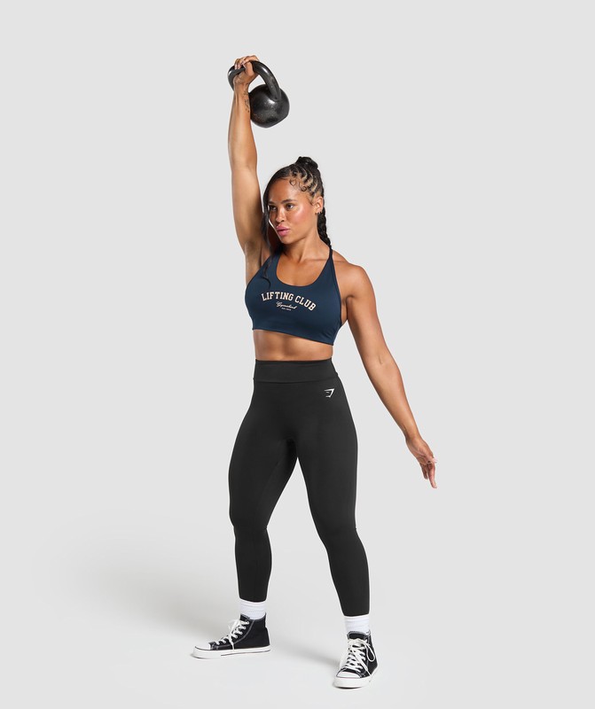 Gymshark Lifting Club Retro Bra Navy | 65387VGLX