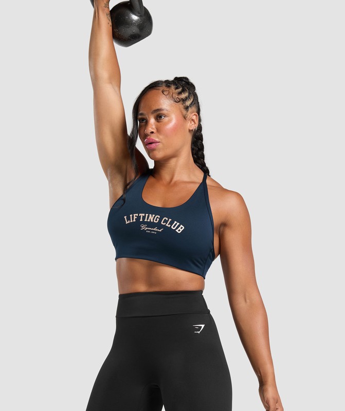 Gymshark Lifting Club Retro Bra Navy | 65387VGLX