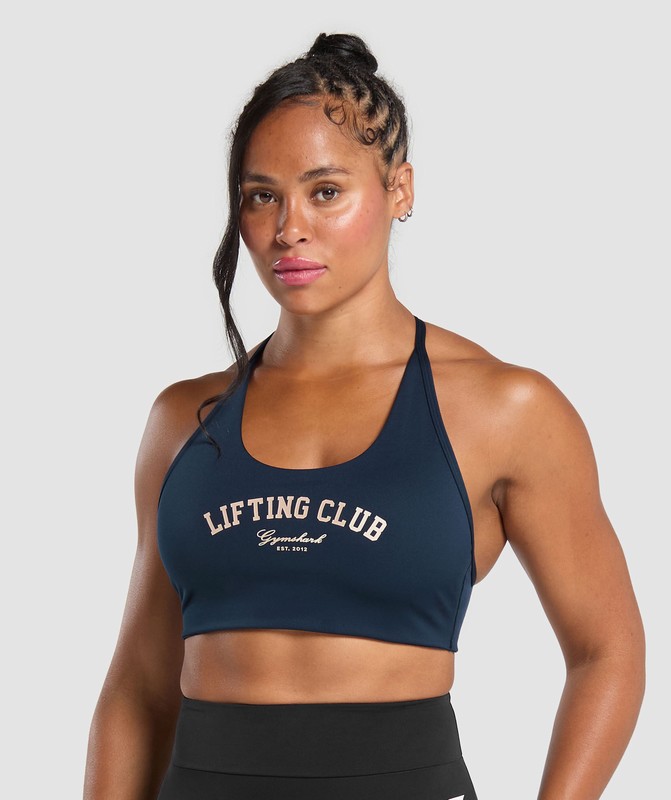 Gymshark Lifting Club Retro Bra Navy | 65387VGLX