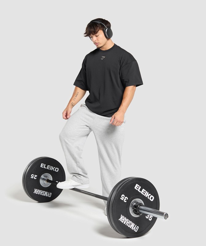 Gymshark Lifting Club T-Shirt Black / Light Grey | 08973KQSP